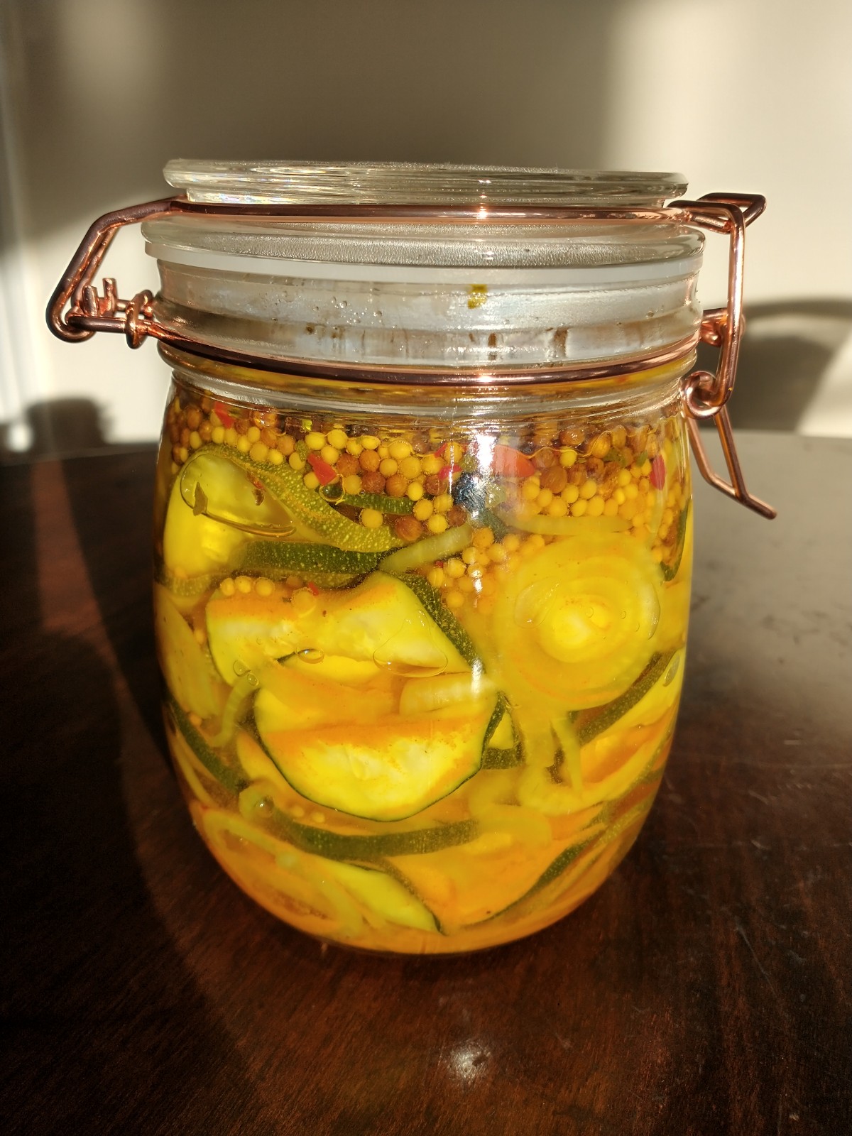 Pickled courgettes
